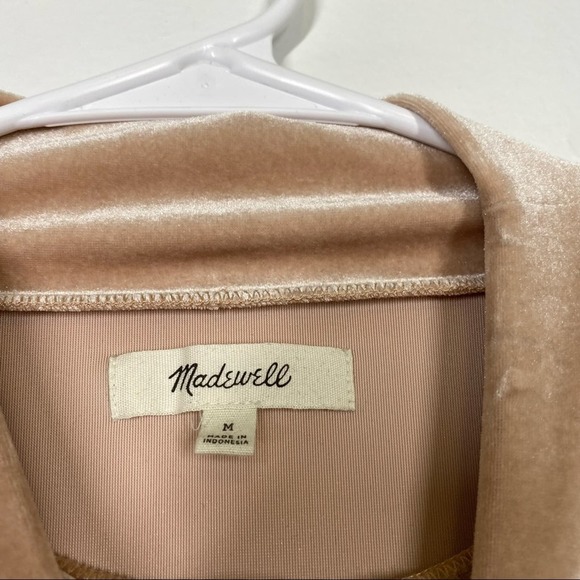 MADEWELL Velvet Mock Neck Tee Beige Cream Blogger Favorite Medium Boho Preppy - Picture 4 of 7